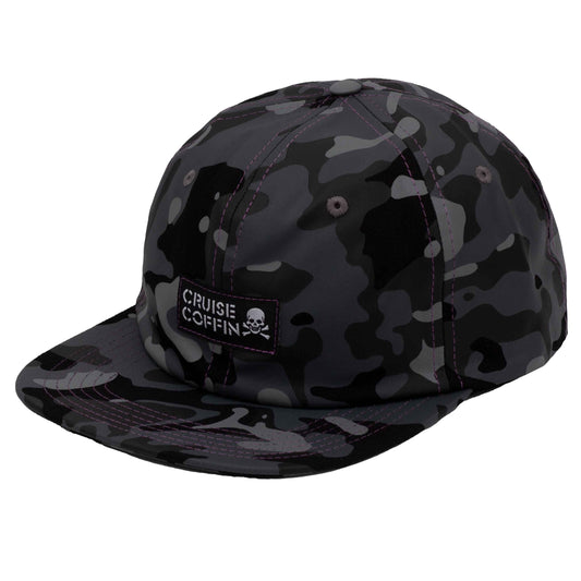 Skull and Crossbones Black Camouflage Snapback Hat