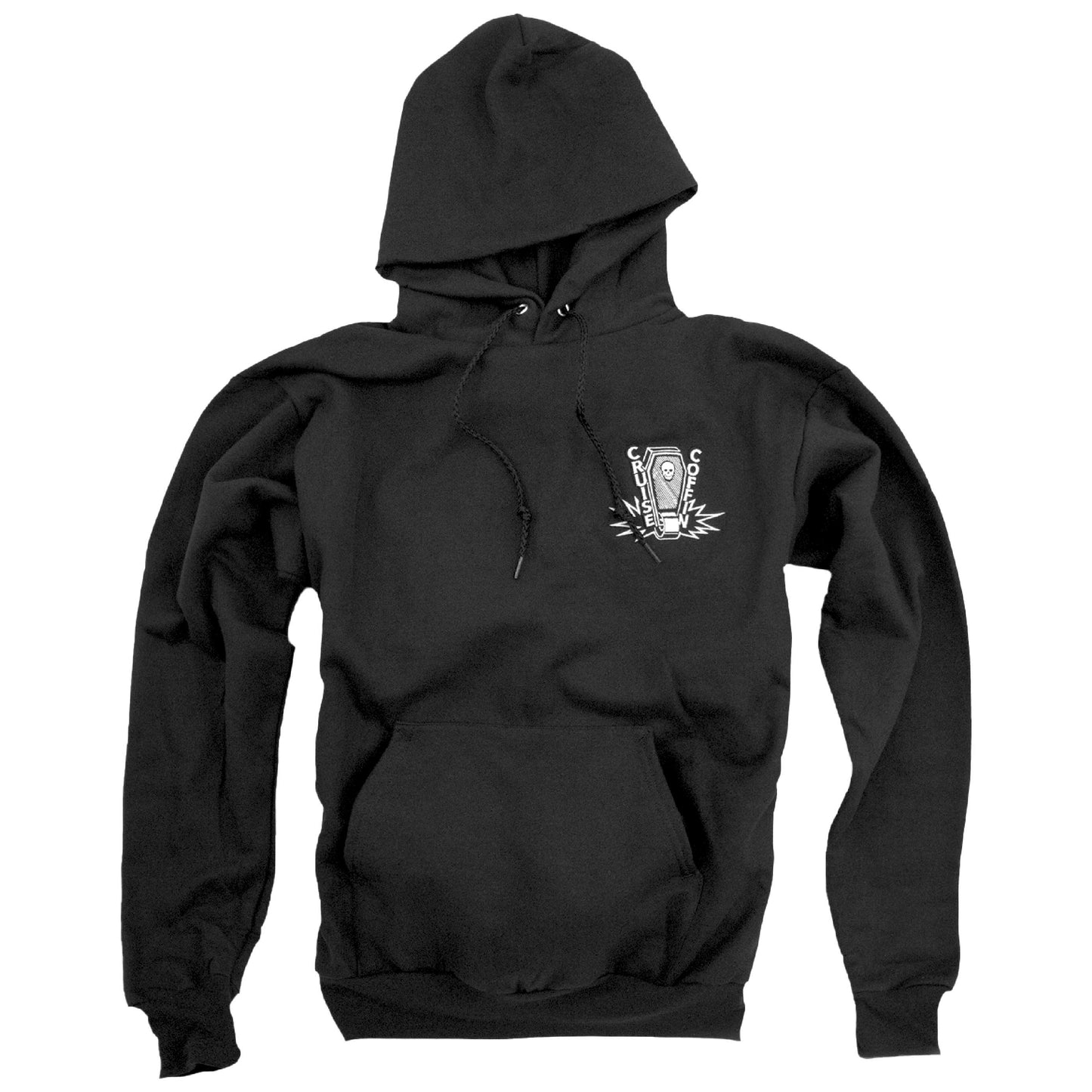 Original Cruise Coffin skull skateboarding pullover hoodie black