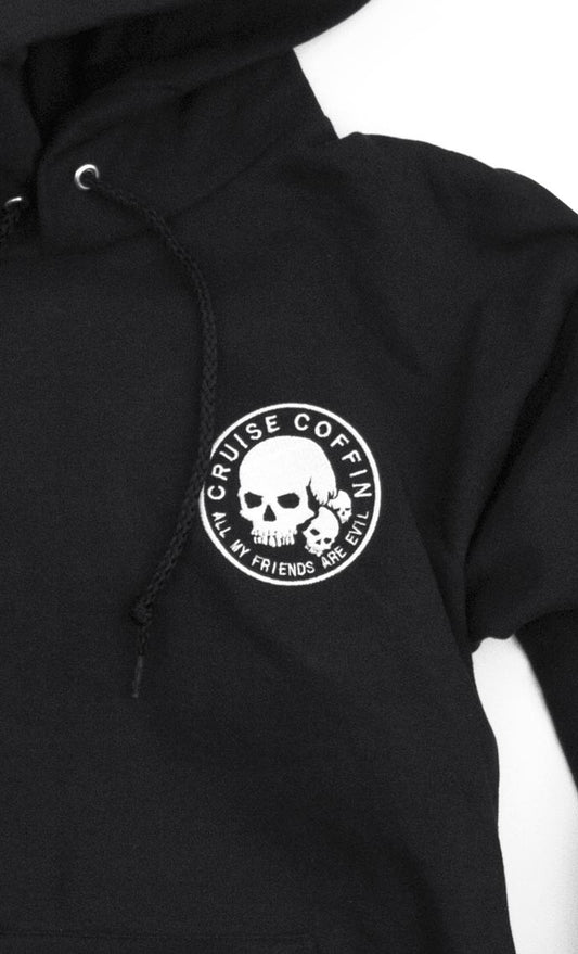 Skull with evil friends followin pullover hoodie