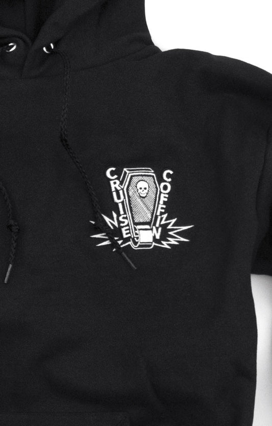 Original Cruise Coffin skull skateboarding pullover hoodie black