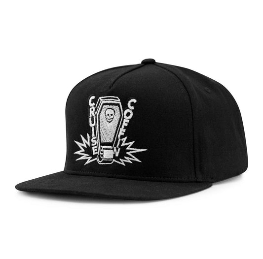 Coffin Wheel Black Snapback Hat
