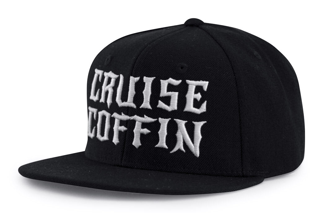 Cruise Coffin Bold Red, White or Black on Black Snapback Hat