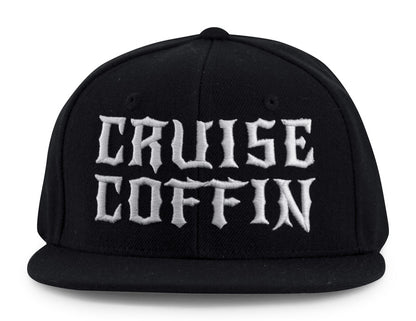Cruise Coffin Bold Red, White or Black on Black Snapback Hat