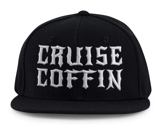Cruise Coffin Bold Red, White or Black on Black Snapback Hat