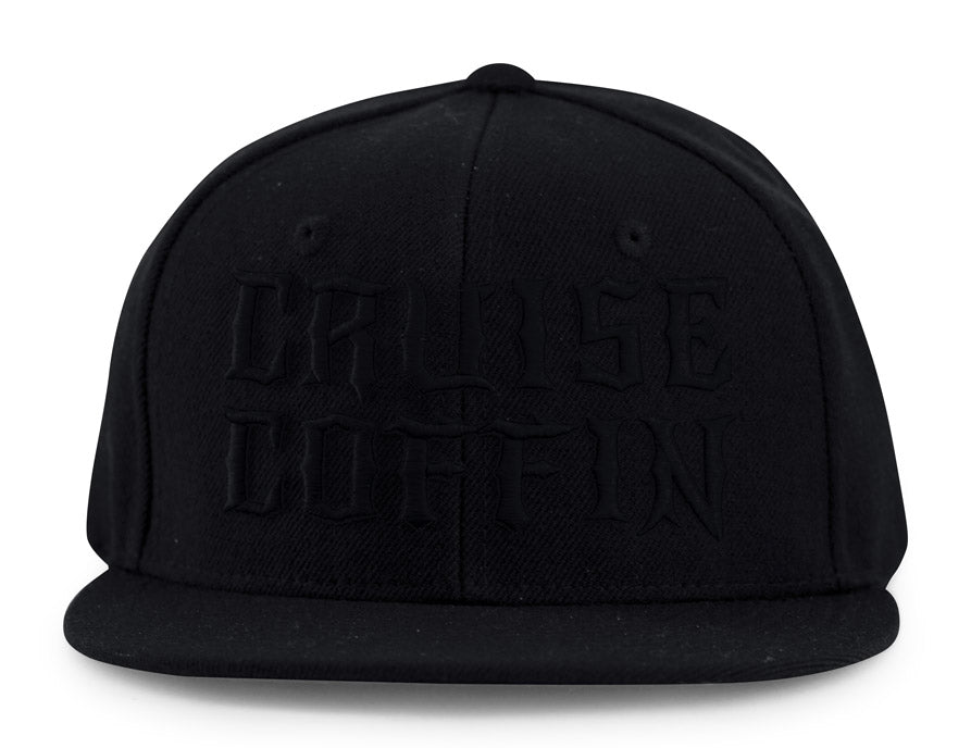 Cruise Coffin Bold Red, White or Black on Black Snapback Hat