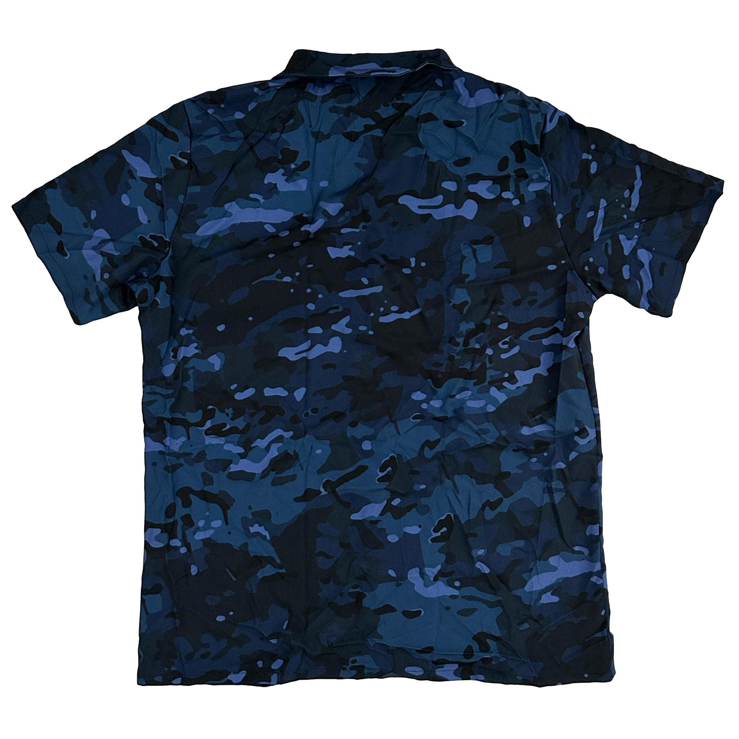 Midnight Blue Camo Boating Shirt With Button Closure