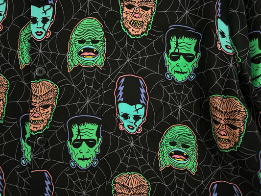 Monster Mash Black Button Down Shirt