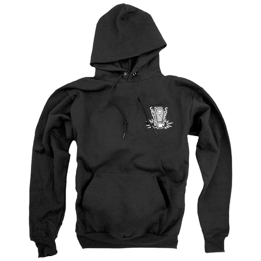 Original Cruise Coffin skull skateboarding pullover hoodie black