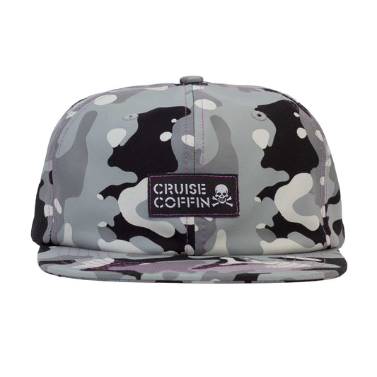 Skull and Crossbones White Camouflage Snapback Hat