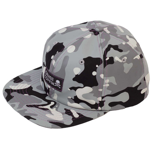 Skull and Crossbones White Camouflage Snapback Hat