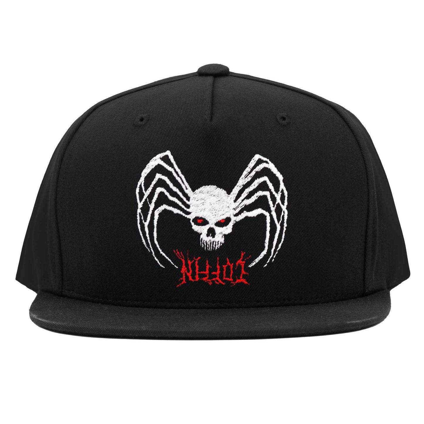 Spider Skull Metal Script Hat