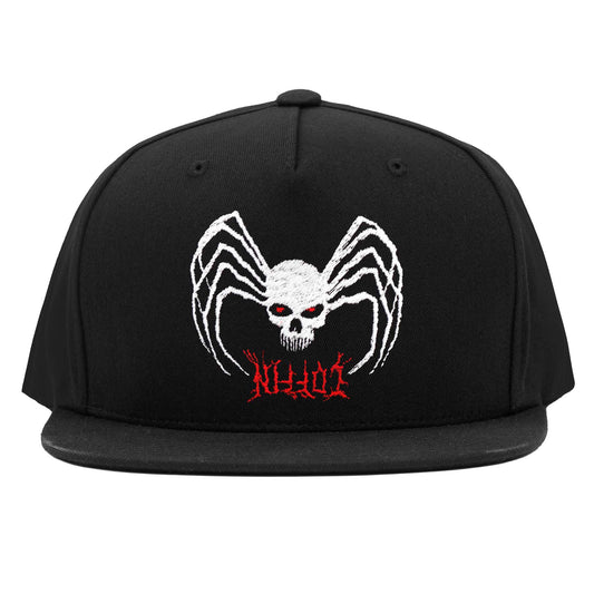 Spider Skull Metal Script Hat